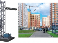 Н-70,75,77 м, г/п 750 кг. Строительный Мачтовый Секционный Подъёмник для отделочных работ с выкатной платформой. Доставка: г. Винница, Ивано-Франковск, Киев, Луцк,  Львов, Ровно