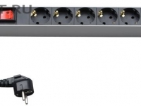 SHE19-6SH-S-2.5EU: Блок розеток для 19″ шкафов