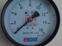 Манометр ДМ02-100-2М (МП100) 0...6,10,16, 25кгс/см2