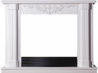 Деревянный портал: InterFlame Джениус под очаг Panoramic 25 LEDFX/QuartZ цвет (белый, бежевый, бежевый с патиной)