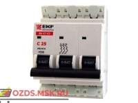 ЭКФ PROxima mcb4763-3-25C-pro Выкл.автомат. ВА 47-63 3P 25А (C) 4,5кА