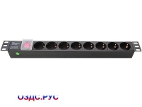 Блок 8 розеток для стойки 19 дюймов 1U GYDERS GDR-PDU-811-15