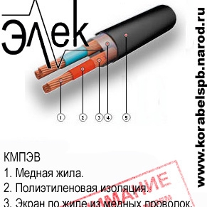 КМПЭВ, КМПЭВЭ, КМПЭВЭВ ( нг, нг-LS ) – продажа судового кабеля